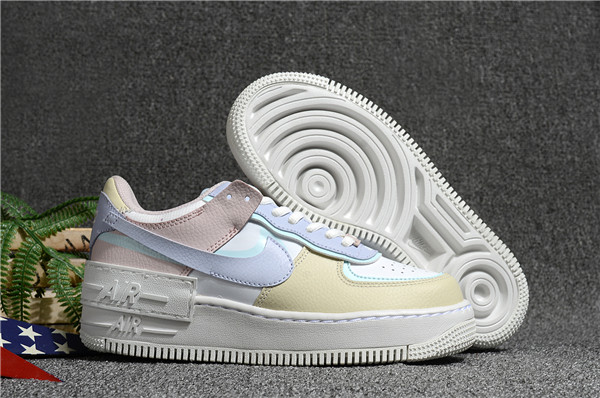 Women's Air Force 1 Low Top White/Purple Shoes 042